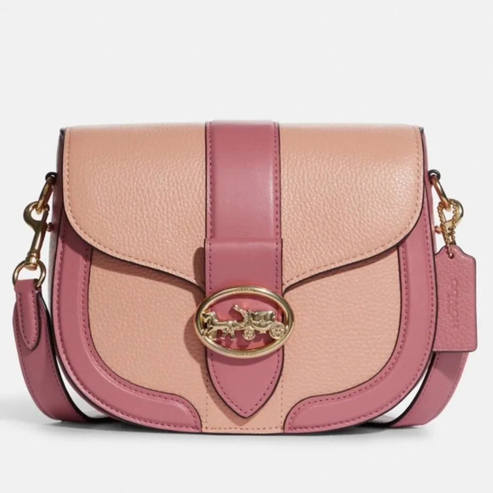 Coach Georgie Saddle Bag In Colorblock - Picture 1 of 16